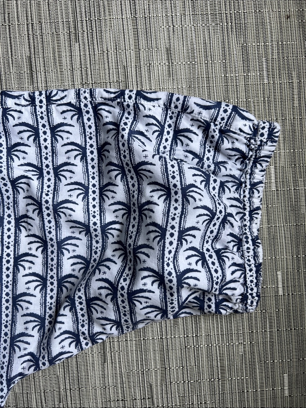 Emily McCarthy Poppy Dress Navy & White Palm Tree Pattern Mini Dress with Collar - Picture 3 of 9